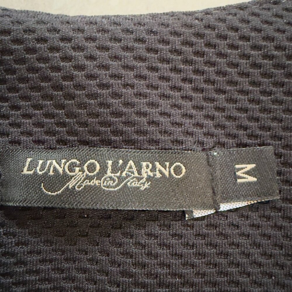 Lungo L’Arno Textured Black Zip-Front Jacket – Size Medium - Picture 3 of 9